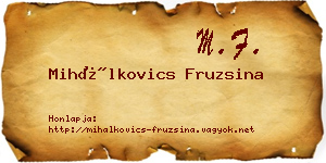 Mihálkovics Fruzsina névjegykártya